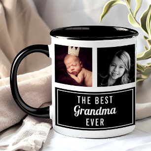 Mug La Meilleure Mamie Collage Photo Noir