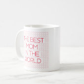 Mug La Meilleure Mère Du Monde Typographie Cœurs Rouge (Devant gauche)