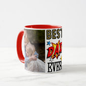 Mug La meilleure photo de coutume de super héros de (Devant gauche)