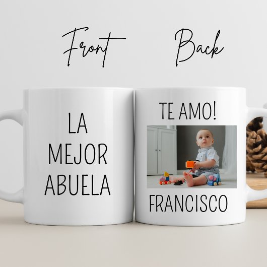 Mug La Mejor Abuela Personnaliser Photo Grand-mère Ann