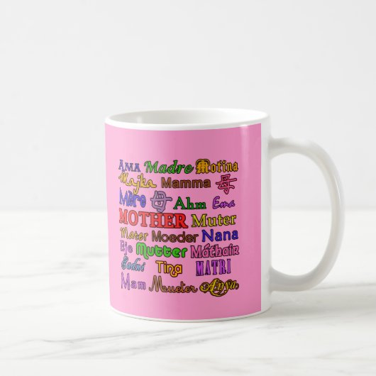 Mug La mère de mot dans beaucoup de langues (Droite)