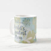 Mug La mère la plus grande du monde Mixte Média Floral (Devant gauche)