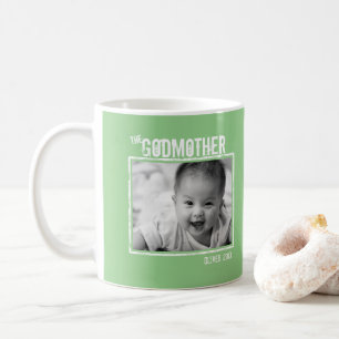 Mug La MèreDieu   Photo personnalisée et nom vert
