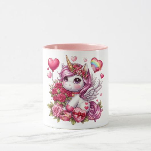 Mug La mignonne Saint Valentin licorne (Centre)