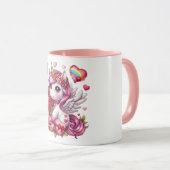 Mug La mignonne Saint Valentin licorne (Devant droit)