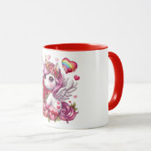 Mug La mignonne Saint Valentin licorne (Devant droit)