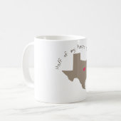 Mug La moitié de mon coeur est dans le Texas (Devant gauche)