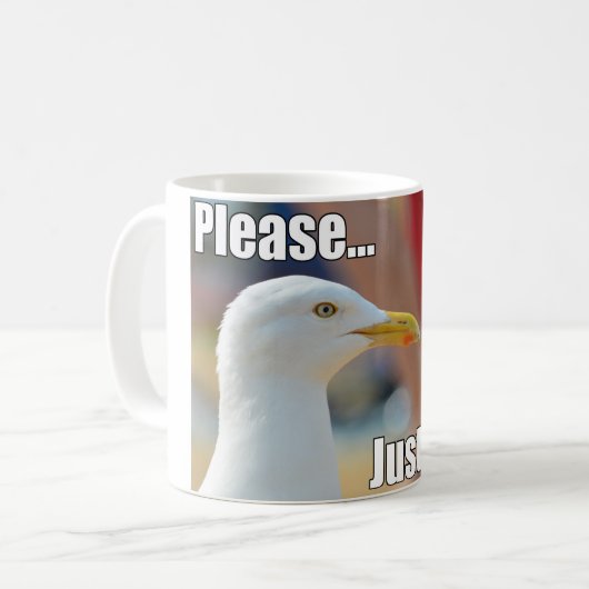 Mug La mouette drôle veuillez ne pas faire juste (Devant gauche)