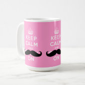 Mug La moustache drôle gardent le calme et continuent (Devant gauche)