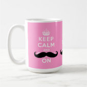 Mug La moustache drôle gardent le calme et continuent (Gauche)
