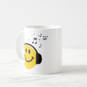 Mug La musique aime le visage joyeux avec les écouteur (Devant gauche)