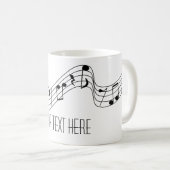 Mug La musique blanche noire simple note le nom fait (Devant droit)