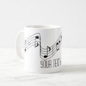 Mug La musique blanche noire simple note le nom fait (Devant gauche)