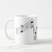 Mug La musique blanche noire simple note le nom fait (Gauche)