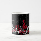 Mug La musique brouillée note gris rouge et le blanc (Centre)