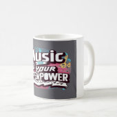 Mug La musique est votre superpuissance (Devant droit)