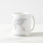 Mug La musique note la carte du monde (Devant droit)