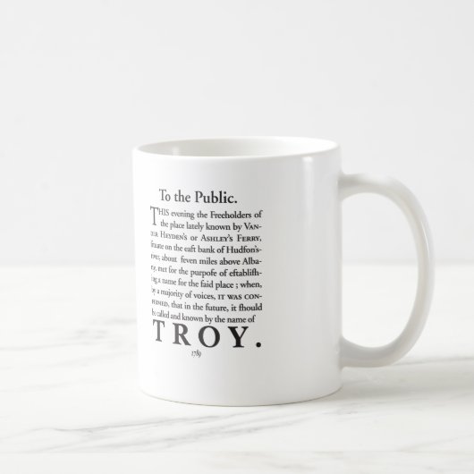 Mug La nomination de Troie, NY 1789 (Droite)