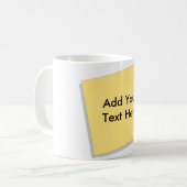 Mug La note de post-it ajoutent votre propre texte (Devant gauche)