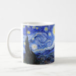 Mug La nuit étoilée de Van Gogh<br><div class="desc">Peinture à l'huile du maître hollandais Vincent Van Gogh (1853-1890) Probablement son tableau le plus célèbre, Van Gogh peint "La Nuit étoilée" en 1889 de mémoire alors qu'il se trouvait dans un asile en France où il s'est enregistré pour la dépression.La scène dépeint la vue depuis sa fenêtre de chambre....</div>