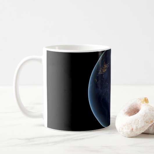 Mug La nuit, lumière de la ville terrestre (Avec donut)