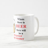Mug Là où il y a bière - informaticien (Devant droit)