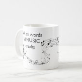 Mug Là où les mots échouent musique parle Inspirationn (Devant gauche)