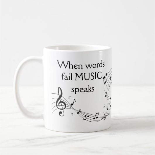 Mug Là où les mots échouent musique parle Inspirationn (Gauche)