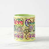 Mug La Paix de Retro 60's Signs GalorePaix amour Compa (Centre)