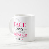 Mug La paix découle de la reddition Citation chrétienn (Devant gauche)