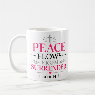 Mug La paix découle de la reddition Citation chrétienn