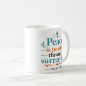Mug La paix est possible par la reddition Verset bibli (Devant droit)