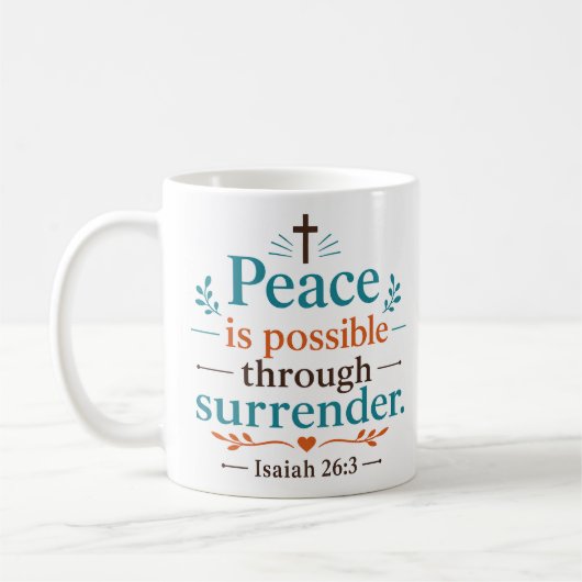 Mug La paix est possible par la reddition Verset bibli (Gauche)