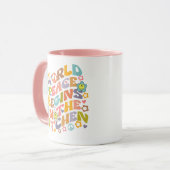 Mug La paix mondiale commence dans la cuisine, Fleurs  (Devant gauche)