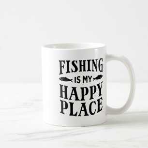 Mug La pêche est mon endroit heureux Citation drôle de