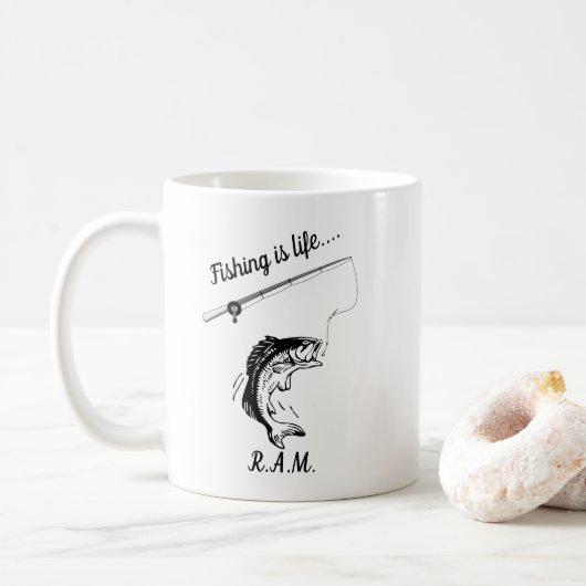 Mug La pêche personnalisée, c'est la vie (Avec donut)