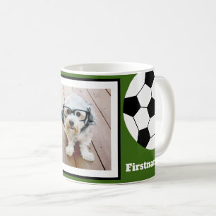 Mug La photo de ballon de football ajoutent votre nom