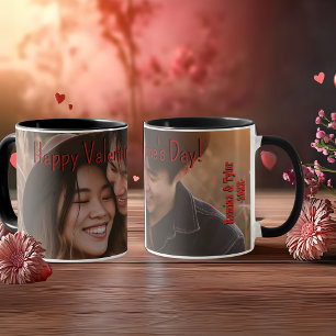 Mug La photo romantique de Saint Valentin avec les nom