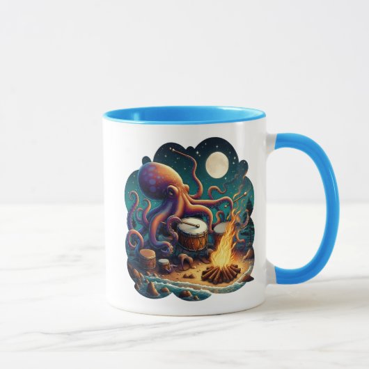 Mug La pieuvre tambour par le feu de camp (Droite)