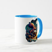 Mug La pieuvre tambour par le feu de camp (Devant droit)
