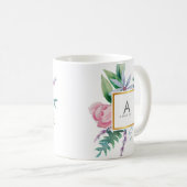 Mug La pivoine pourpre de rose chic d'aquarelle (Devant droit)