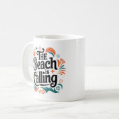 Mug La Plage Appelle Retro Summer Vibes Design (Devant gauche)