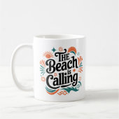 Mug La Plage Appelle Retro Summer Vibes Design (Gauche)