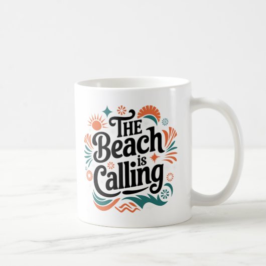 Mug La Plage Appelle Retro Summer Vibes Design (Droite)