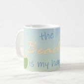 Mug La plage est mon endroit heureux (Devant gauche)
