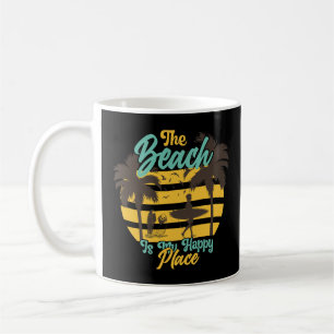 Mug La plage est mon Happy Place, été, Surf & Palm Tre