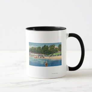 Mug La plage se baignante de Ryall à la vue de lac