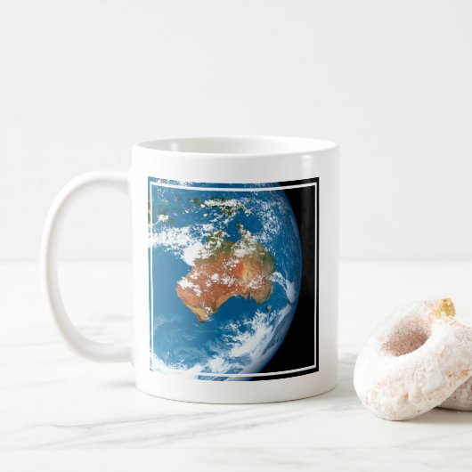 Mug La Planète Terre Montre Des Nuages Sur L'Australie (Avec donut)