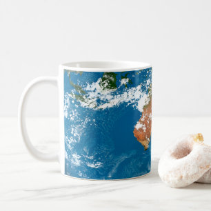 Mug La Planète Terre Montre Des Nuages Sur L'Australie