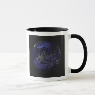 Mug La pleine terre la nuit montrant les lumières 3 d